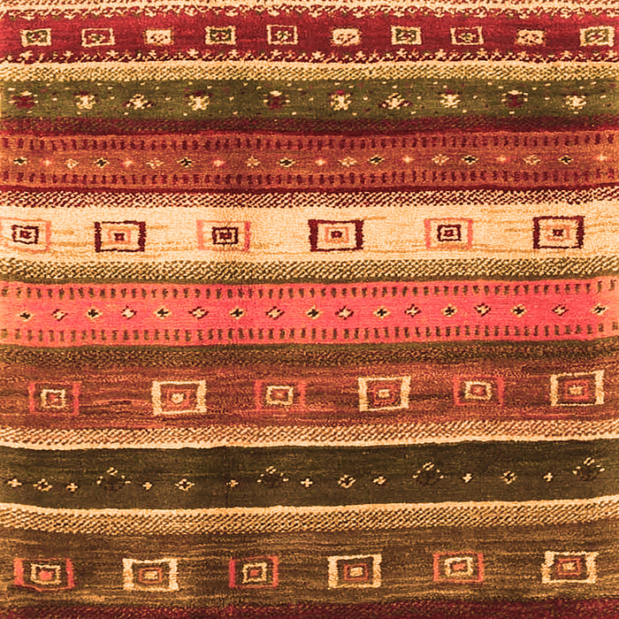 Round Machine Washable Abstract Orange Contemporary Area Rugs, wshcon2905org