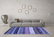 Machine Washable Abstract Blue Contemporary Rug in a Living Room, wshcon2905blu