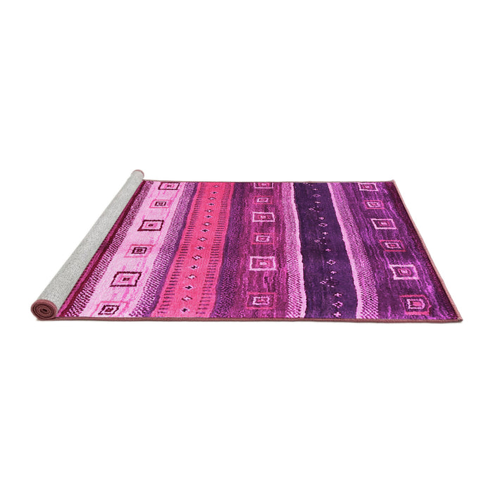 Sideview of Machine Washable Abstract Pink Contemporary Rug, wshcon2905pnk