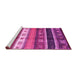 Sideview of Machine Washable Abstract Pink Contemporary Rug, wshcon2905pnk