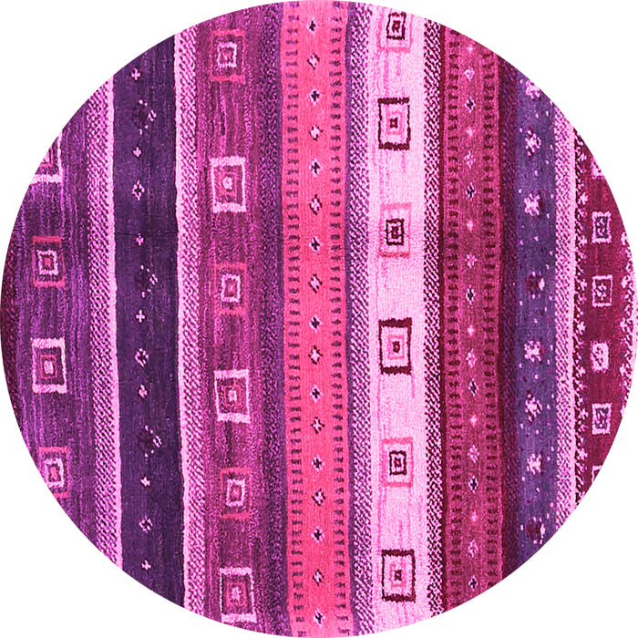 Round Machine Washable Abstract Pink Contemporary Rug, wshcon2905pnk