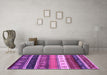 Machine Washable Abstract Purple Contemporary Area Rugs in a Living Room, wshcon2905pur