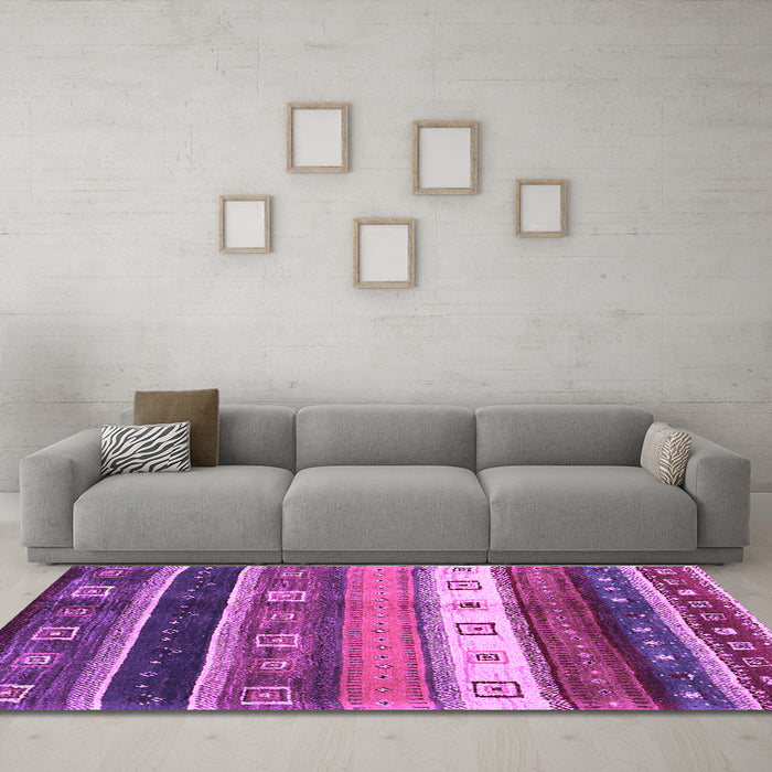 Machine Washable Abstract Purple Contemporary Area Rugs in a Living Room, wshcon2905pur