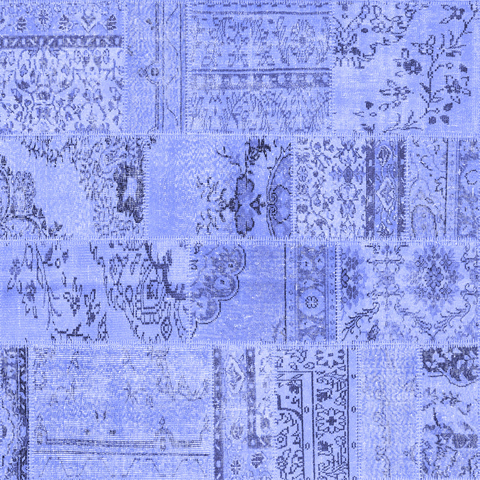 Square Patchwork Blue Transitional Rug, con2906blu
