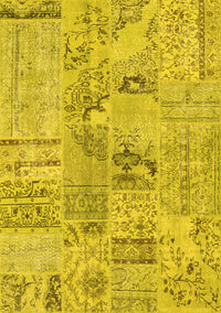 Patchwork Yellow Transitional Rug, con2906yw