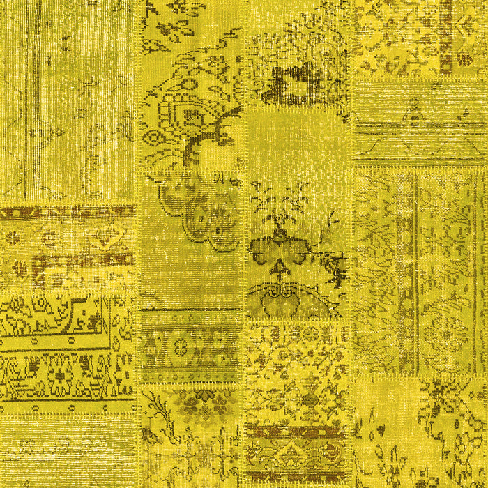 Patchwork Yellow Transitional Rug, con2906yw