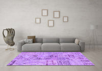 Machine Washable Patchwork Purple Transitional Rug, wshcon2906pur