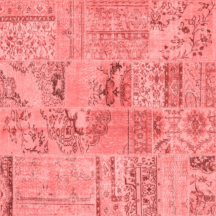 Machine Washable Patchwork Red Transitional Rug, wshcon2906red