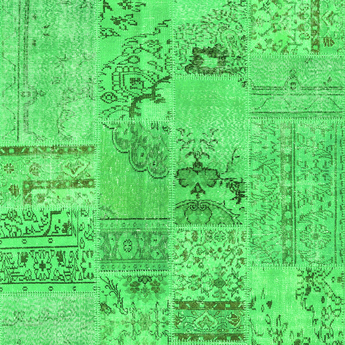 Patchwork Green Transitional Rug, con2906grn