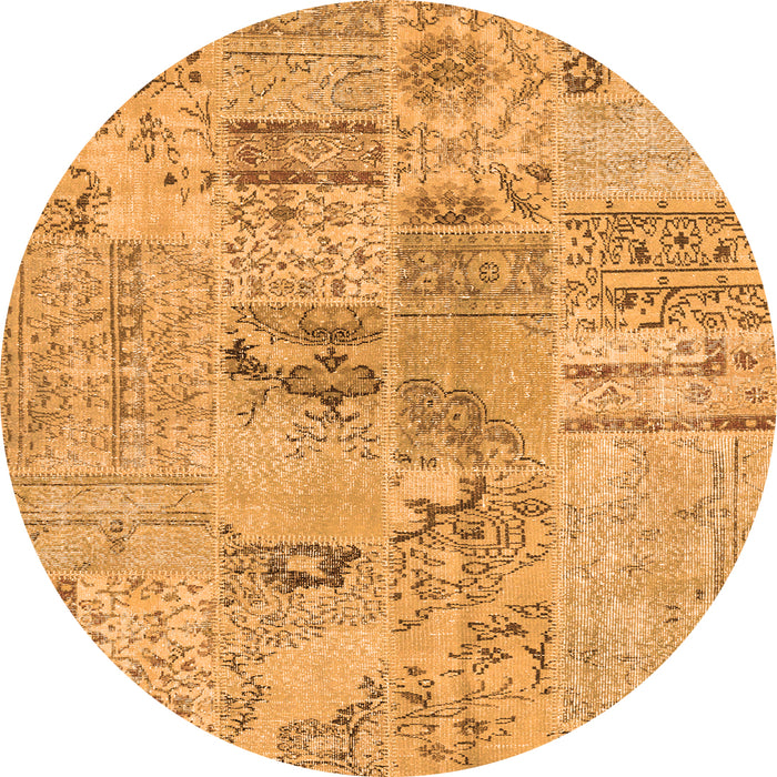 Square Patchwork Orange Transitional Rug, con2906org