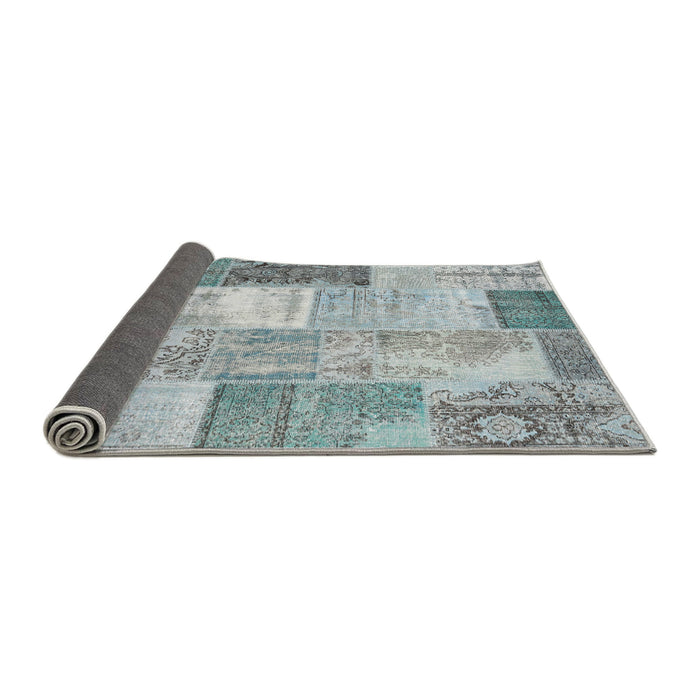 Thickness of Contemporary Slate Gray Patchwork Rug, con2907