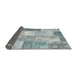 Thickness of Contemporary Slate Gray Patchwork Rug, con2907