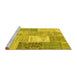 Sideview of Machine Washable Patchwork Yellow Transitional Rug, wshcon2907yw