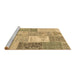 Sideview of Machine Washable Patchwork Brown Transitional Rug, wshcon2907brn