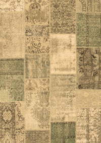 Patchwork Brown Transitional Rug, con2907brn