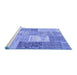 Sideview of Machine Washable Patchwork Blue Transitional Rug, wshcon2907blu