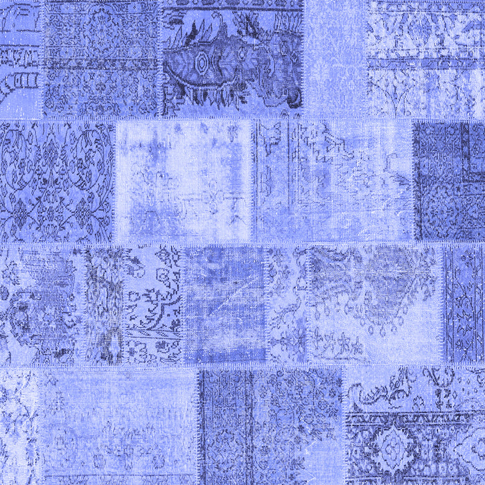 Square Patchwork Blue Transitional Rug, con2907blu