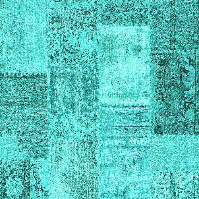 Patchwork Turquoise Transitional Rug, con2907turq