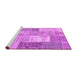 Sideview of Machine Washable Patchwork Pink Transitional Rug, wshcon2907pnk