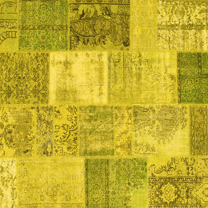 Square Patchwork Yellow Transitional Rug, con2907yw