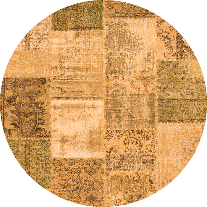 Square Patchwork Orange Transitional Rug, con2907org