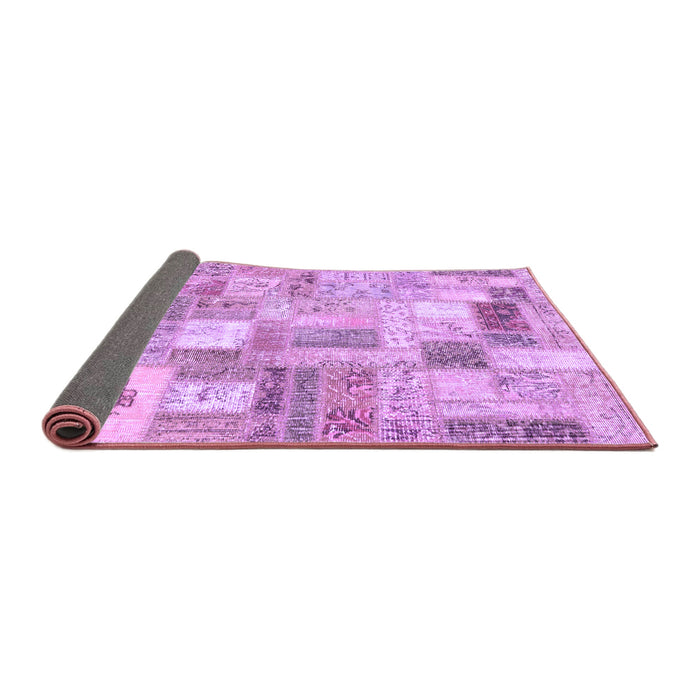 Sideview of Patchwork Purple Transitional Rug, con2908pur