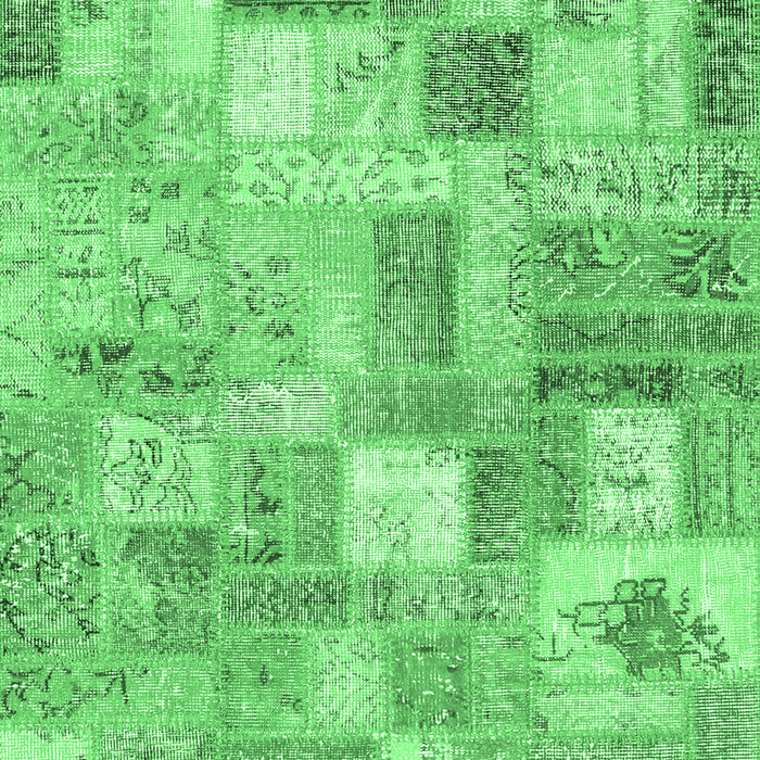 Patchwork Emerald Green Transitional Rug, con2908emgrn