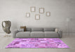 Machine Washable Patchwork Purple Transitional Area Rugs in a Living Room, wshcon2908pur