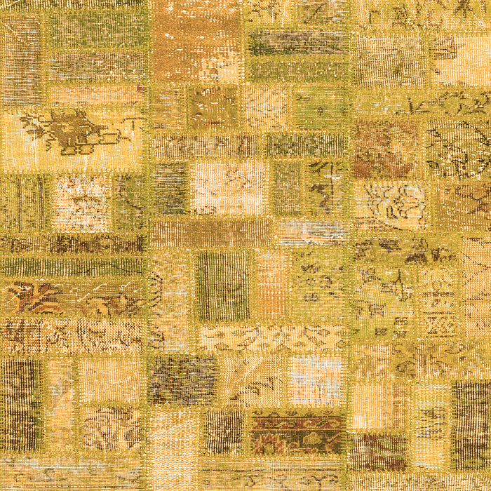 Serging Thickness of Patchwork Orange Transitional Rug, con2908org