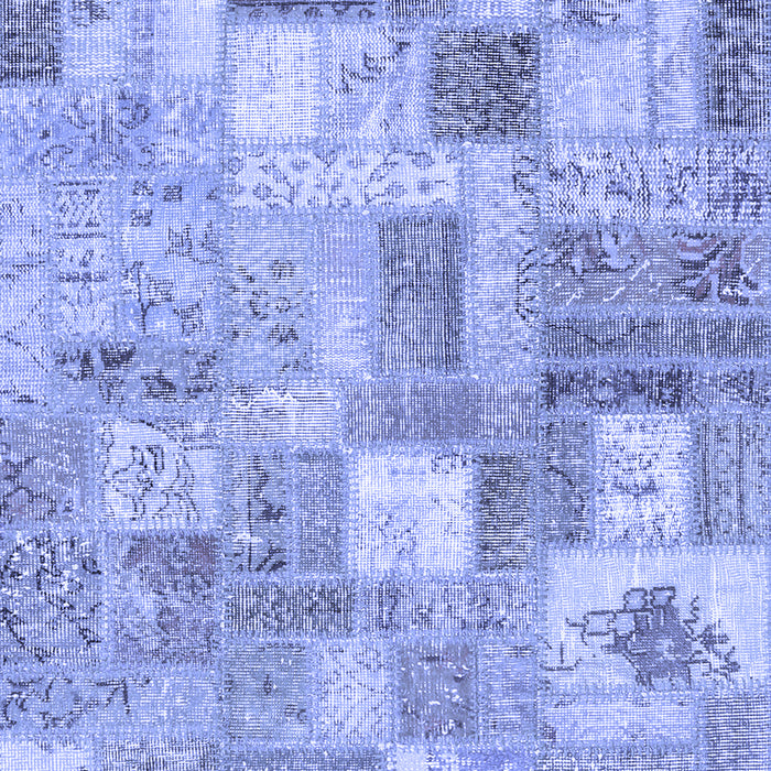 Machine Washable Patchwork Blue Transitional Rug, wshcon2908blu