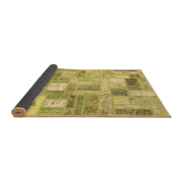 Sideview of Patchwork Brown Transitional Rug, con2908brn