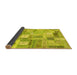 Sideview of Patchwork Yellow Transitional Rug, con2908yw