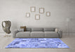 Machine Washable Patchwork Blue Transitional Rug in a Living Room, wshcon2908blu