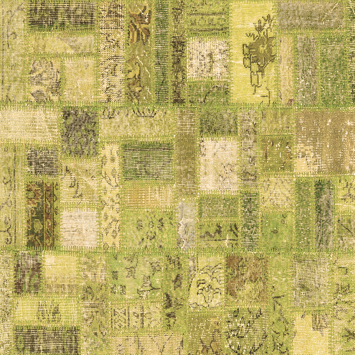 Square Machine Washable Patchwork Brown Transitional Rug, wshcon2908brn