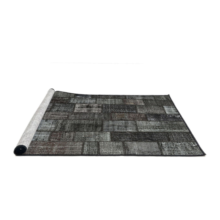 Serging Thickness of Machine Washable Contemporary Granite Gray Rug, wshcon2909