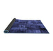 Sideview of Patchwork Blue Transitional Rug, con2909blu