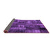 Sideview of Patchwork Purple Transitional Rug, con2909pur