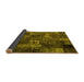 Sideview of Patchwork Yellow Transitional Rug, con2909yw