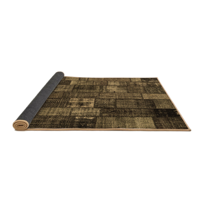 Sideview of Patchwork Brown Transitional Rug, con2909brn