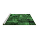 Sideview of Machine Washable Patchwork Emerald Green Transitional Area Rugs, wshcon2909emgrn