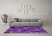 Machine Washable Patchwork Purple Transitional Area Rugs in a Living Room, wshcon2909pur