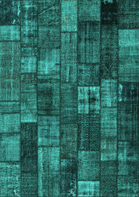 Patchwork Turquoise Transitional Rug, con2909turq