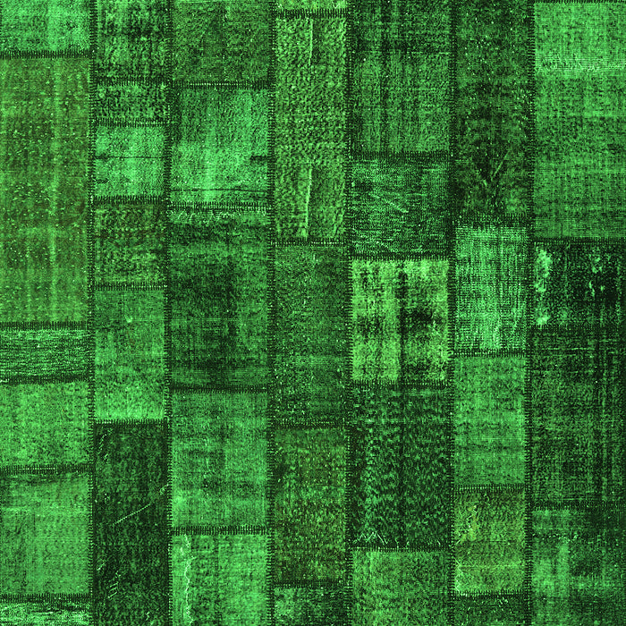 Patchwork Green Transitional Rug, con2909grn
