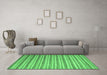 Machine Washable Abstract Emerald Green Contemporary Area Rugs in a Living Room,, wshcon290emgrn