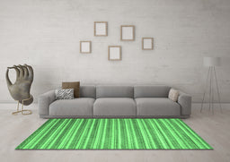 Machine Washable Abstract Emerald Green Contemporary Area Rugs in a Living Room,, wshcon290emgrn