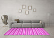 Machine Washable Abstract Pink Contemporary Rug in a Living Room, wshcon290pnk