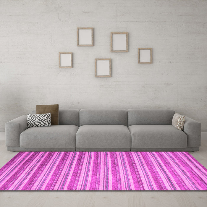 Machine Washable Abstract Pink Contemporary Rug in a Living Room, wshcon290pnk