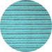 Round Abstract Light Blue Contemporary Rug, con290lblu