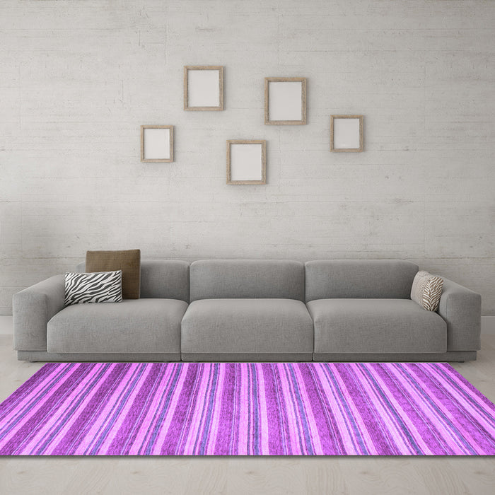 Machine Washable Abstract Purple Contemporary Area Rugs in a Living Room, wshcon290pur