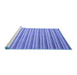 Sideview of Machine Washable Abstract Blue Contemporary Rug, wshcon290blu